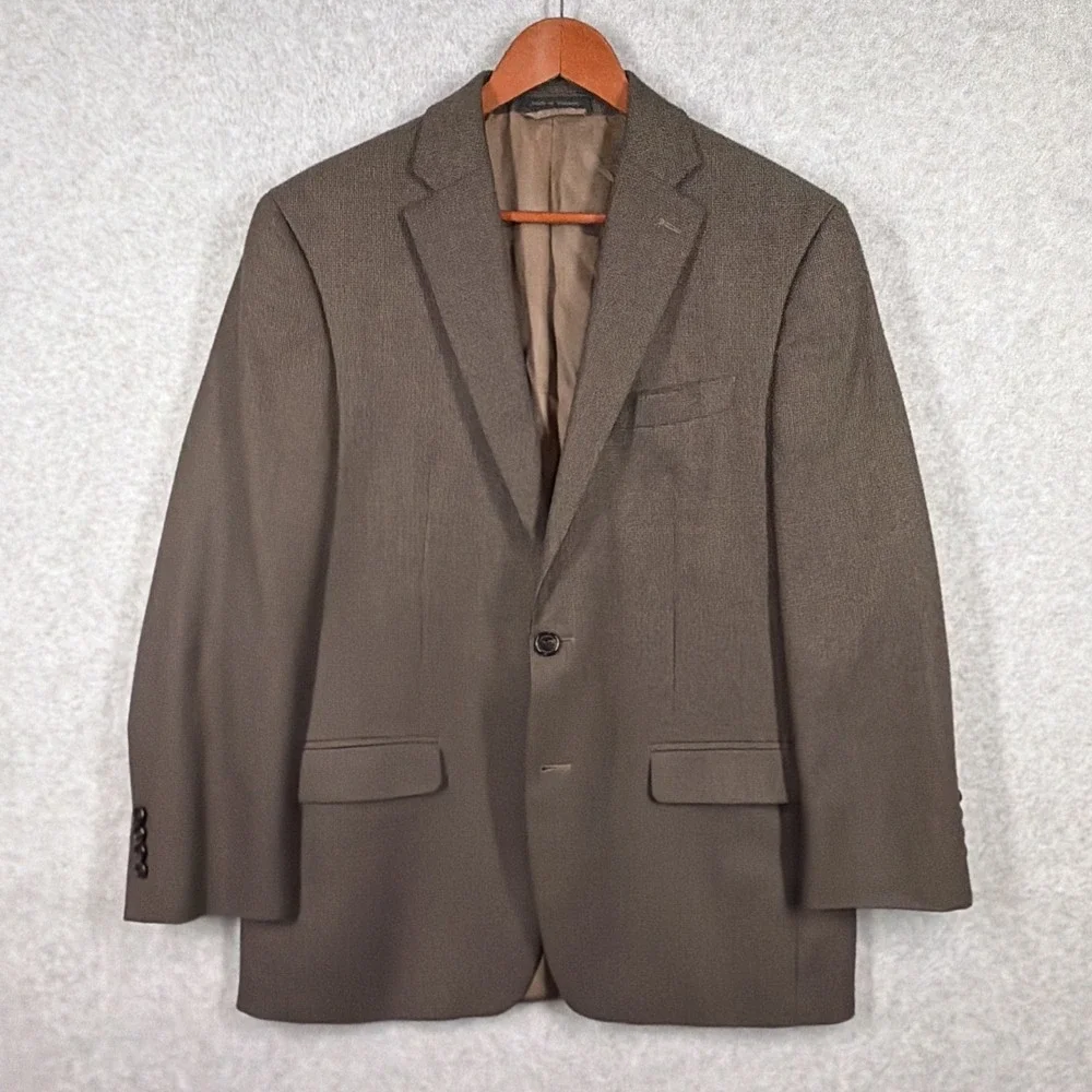 Lauren Ralph Lauren Men's 100% Wool Brown Houndstooth Vintage Blazer
